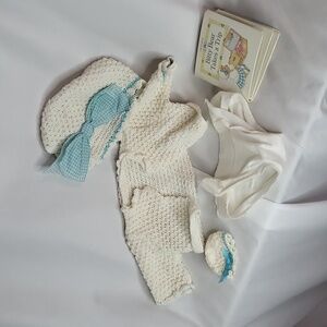 Bitty Baby Knit Crochet Set 1995 Bitty Bear Takes Trip Book Hats Diaper